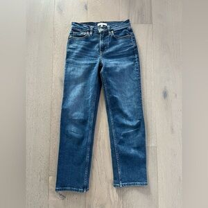 Re/Done Stove Pipe Straight Leg Jeans in Royal Fade sz 24” Mid Rise